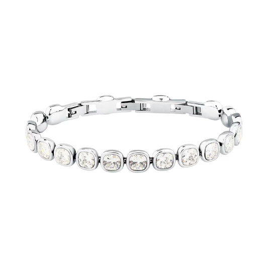 Bracciale Morellato Cristalli acciaio e zirconi squadrati 21 cm