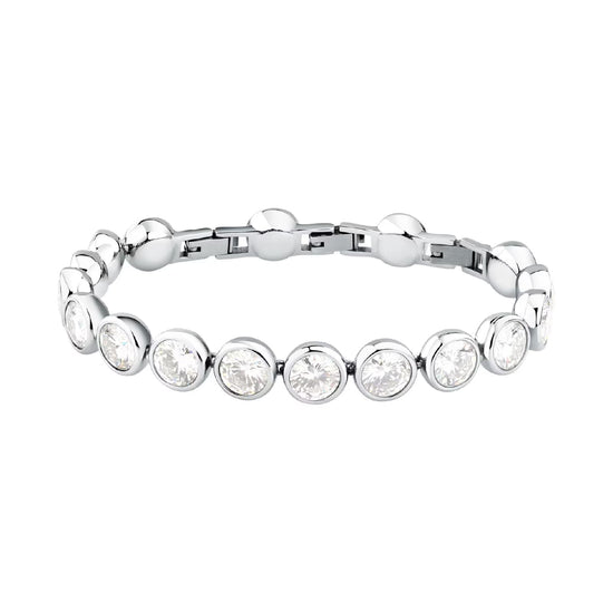 Bracciale Morellato Cristalli acciaio e zirconi rotondi 21 cm