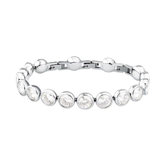 Bracciale Morellato Cristalli acciaio e zirconi rotondi 21 cm