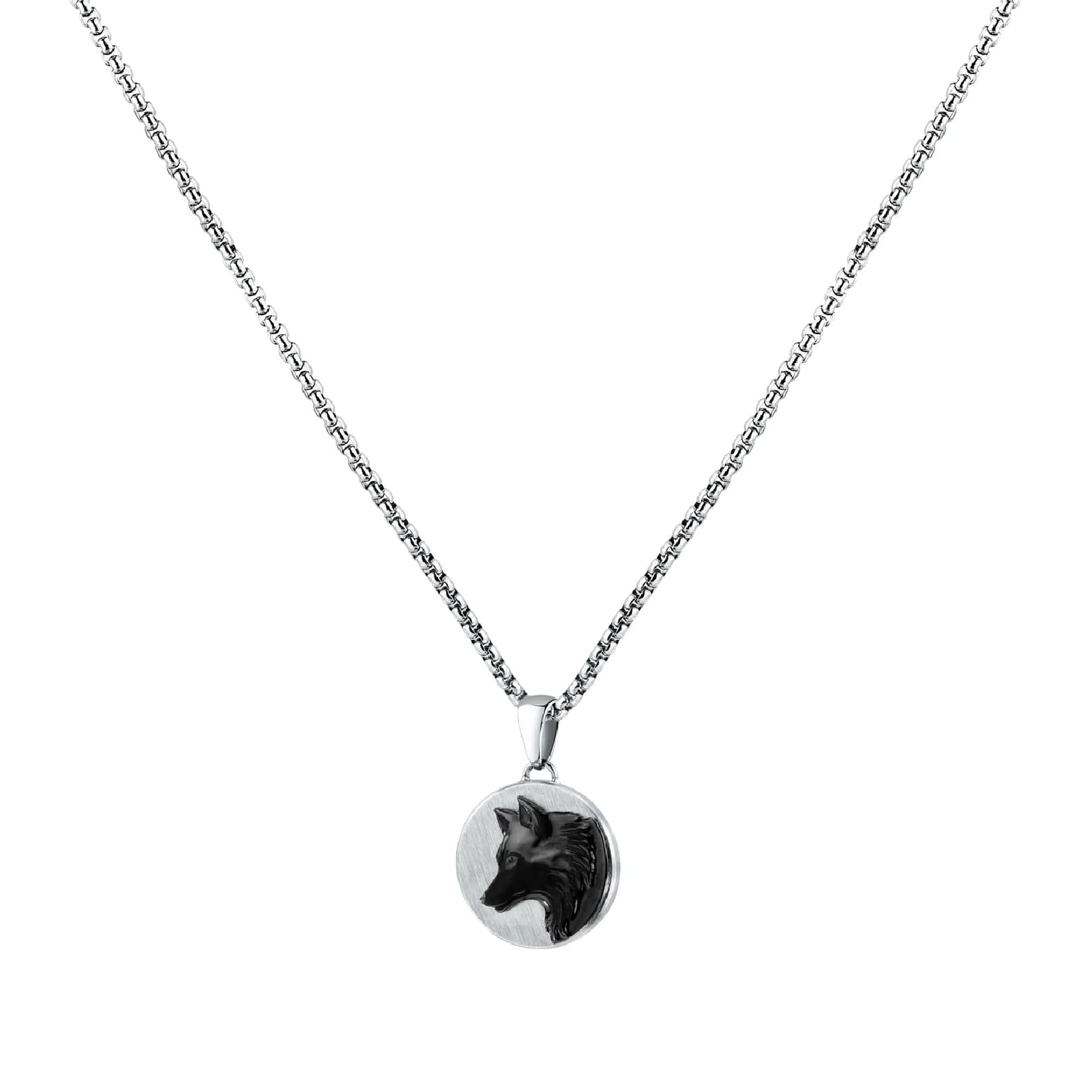 Collana con pendente Morellato Amuleti in acciaio con lupo MISURA UNICA