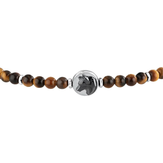 Bracciale Morellato Amuleti in acciaio e occhio di tigre 22 cm