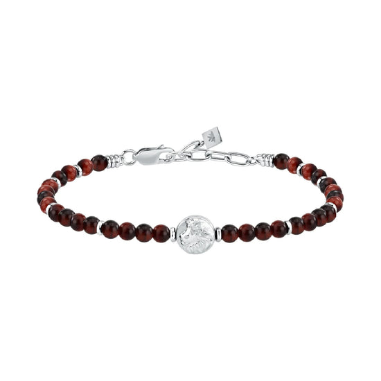 Bracciale Morellato Amuleti in acciaio e occhio tigre rossa 22 cm