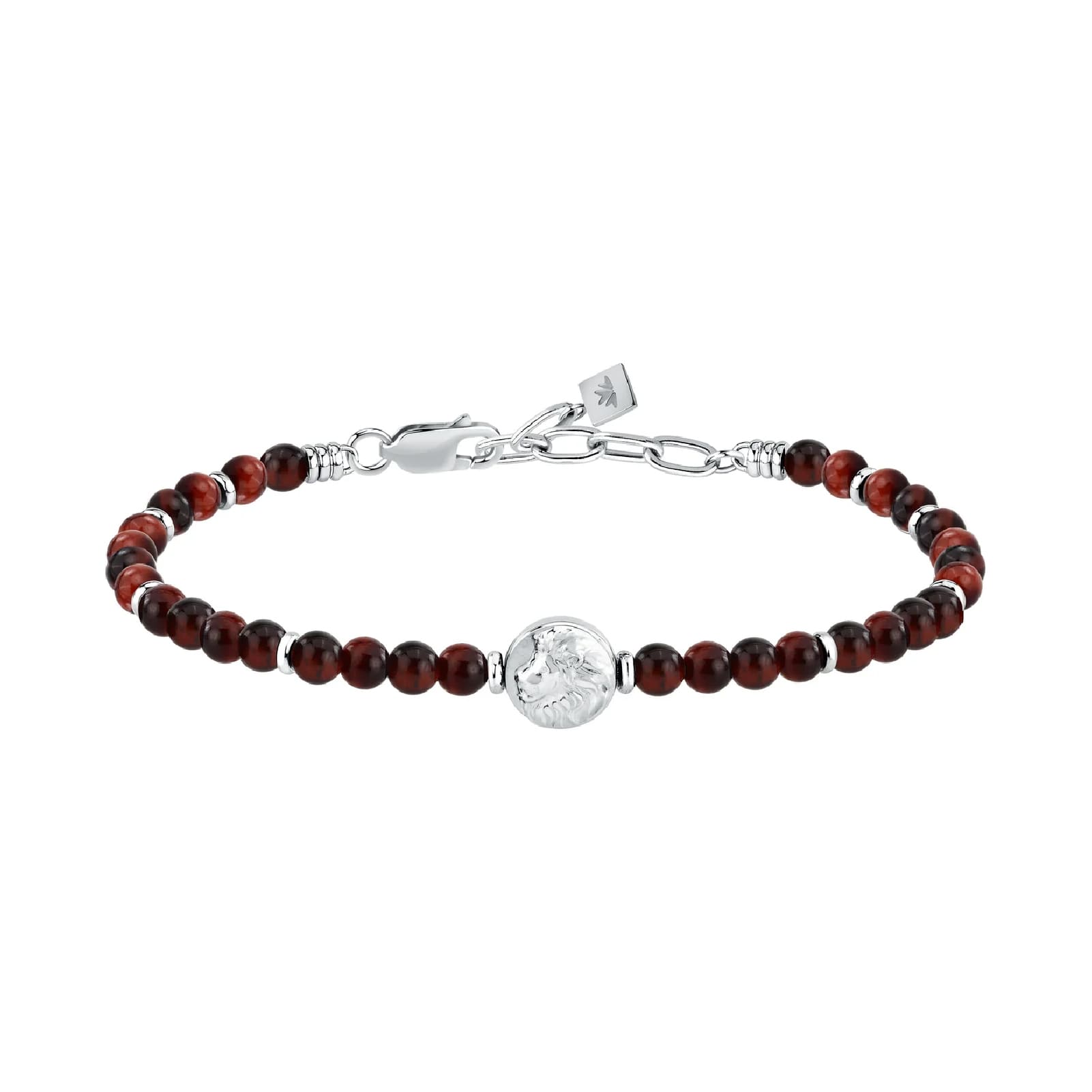 Bracciale Morellato Amuleti in acciaio e occhio tigre rossa 22 cm