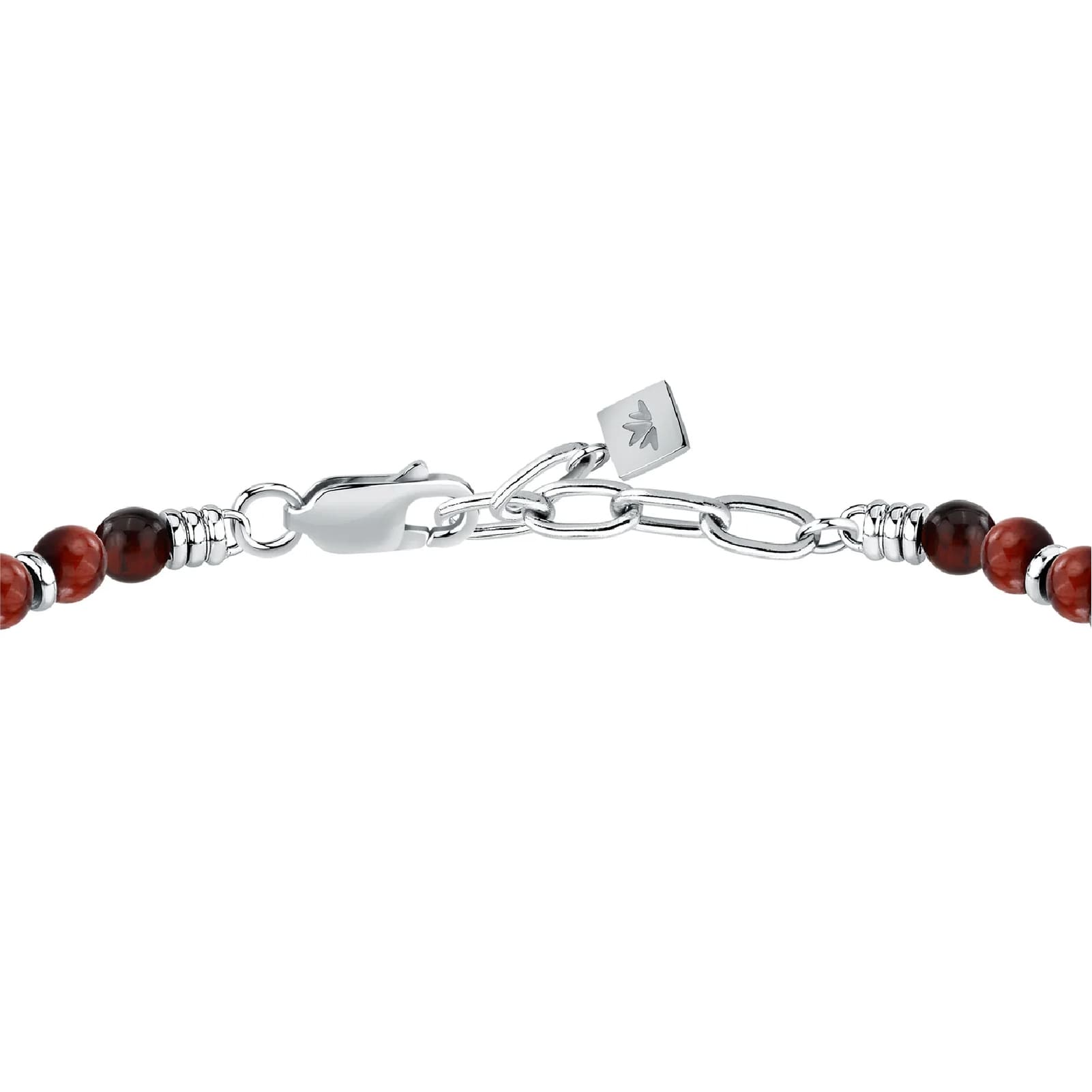 Bracciale Morellato Amuleti in acciaio e occhio tigre rossa 22 cm