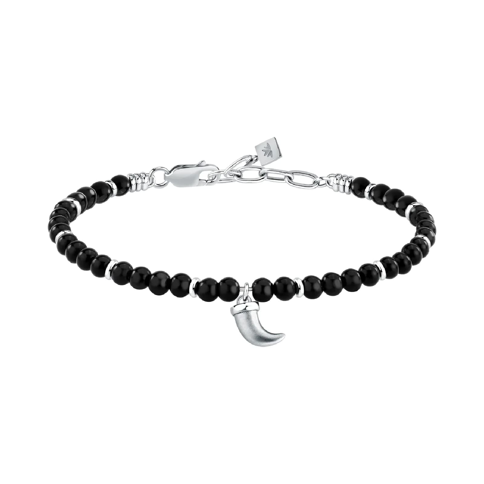 Bracciale Morellato Amuleti in acciaio e ossidiana nera 22 cm