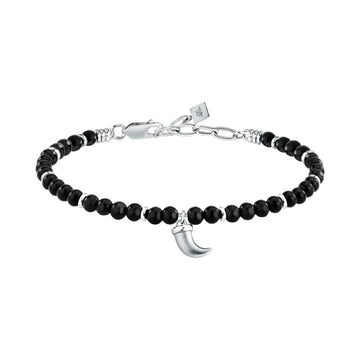 Bracciale Morellato Amuleti in acciaio e ossidiana nera 22 cm