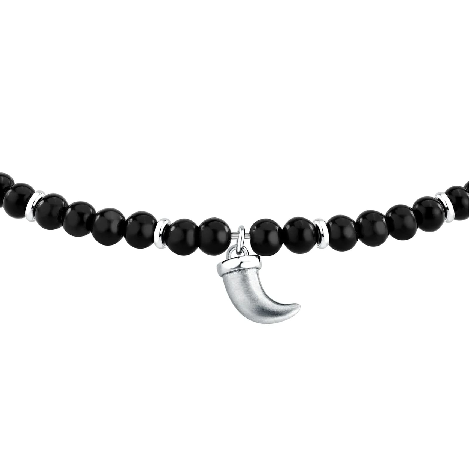 Bracciale Morellato Amuleti in acciaio e ossidiana nera 22 cm