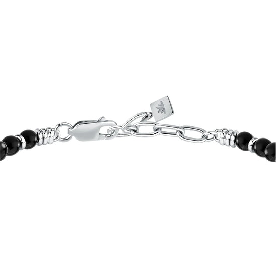 Bracciale Morellato Amuleti in acciaio e ossidiana nera 22 cm