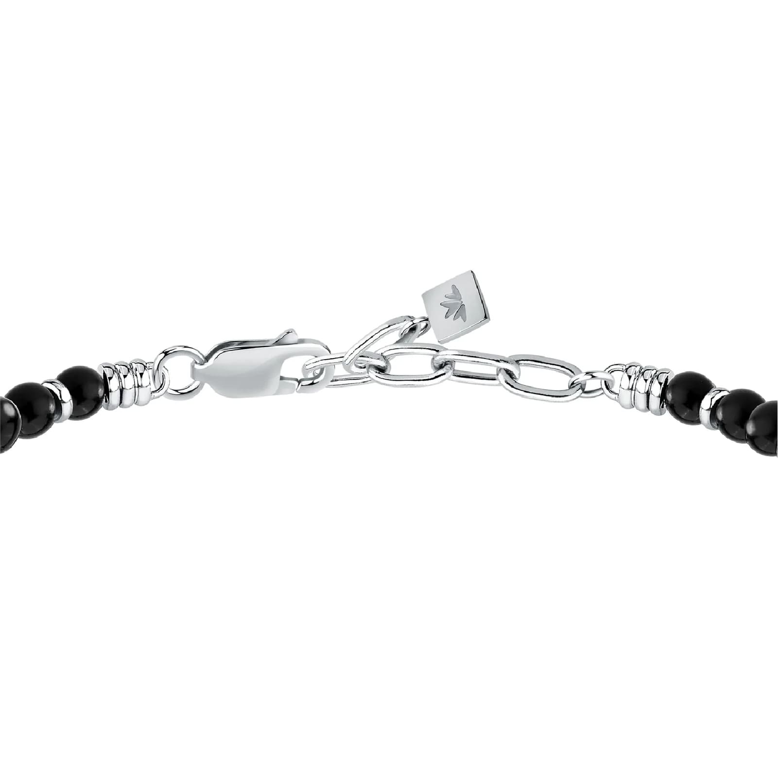 Bracciale Morellato Amuleti in acciaio e ossidiana nera 22 cm