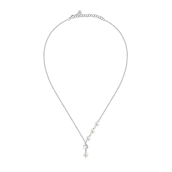 Collana Morellato argento con perle e punto luce di zircone MISURA UNICA