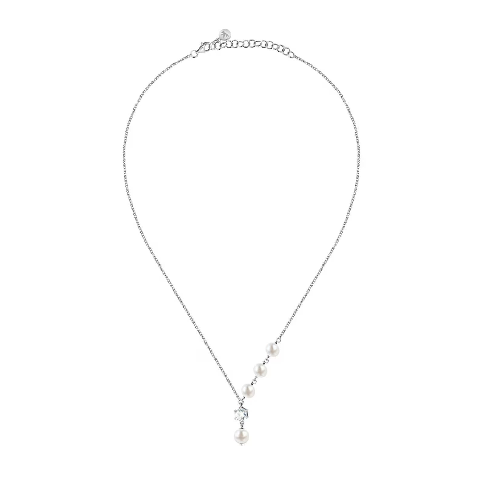 Collana Morellato argento con perle e punto luce di zircone MISURA UNICA