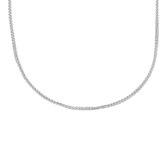 Collana catena donna JOY Gioielli in oro bianco catena spiga quadrata 40 cm MSB025BB40-1