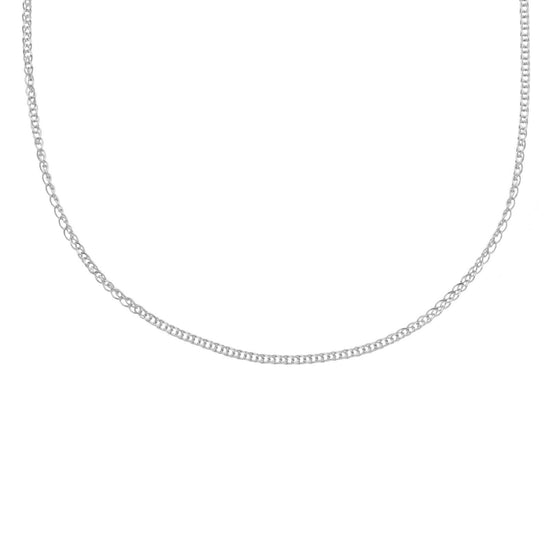 Collana catena donna JOY Gioielli in oro bianco catena maglie incrociate 45 cm MSS020BB45-1