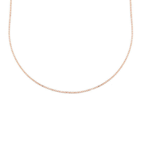Collana catena donna JOY Gioielli in oro rosa catena maglie quadrate 40 cm MVA045RR40-1