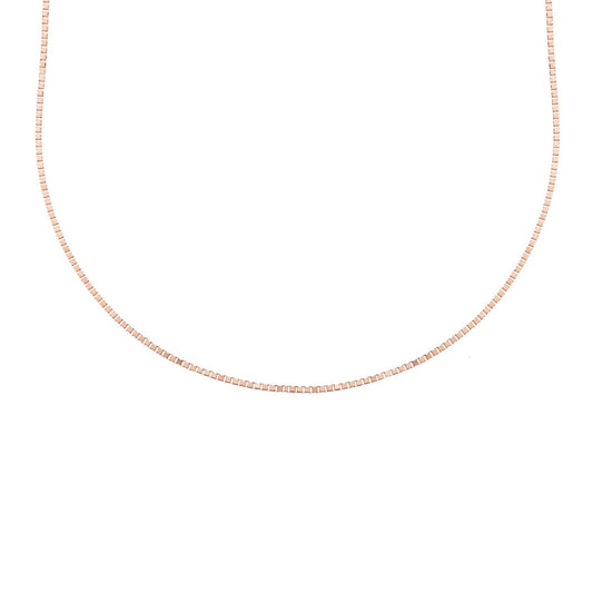 Collana catena donna JOY Gioielli in oro rosa catena maglie quadrate 40 cm MVA045RR40-1