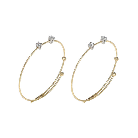 Orecchini MagicWire in oro 18kt a cerchio 2,5mm diamanti MISURA UNICA