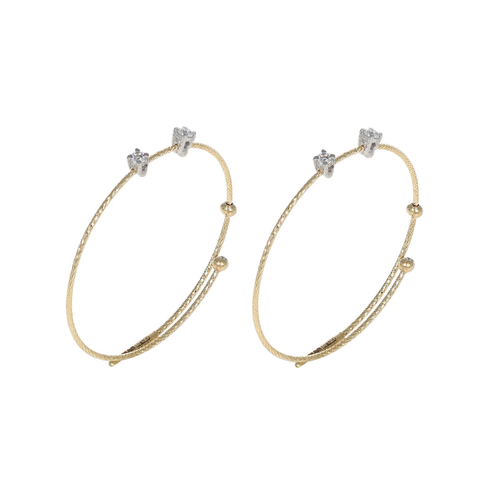 Orecchini MagicWire in oro 18kt a cerchio 2,5mm diamanti MISURA UNICA