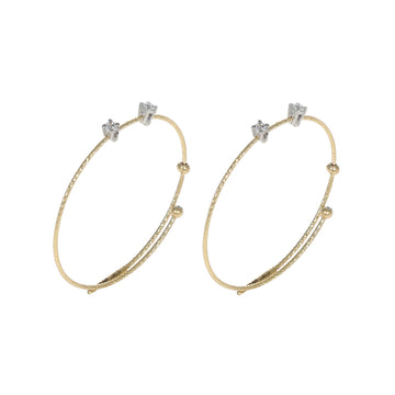 Orecchini MagicWire in oro 18kt a cerchio 2,5mm diamanti MISURA UNICA