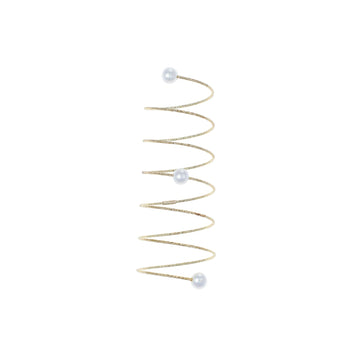 Anello MagicWire in oro 18kt a spirale con perle bianche 13