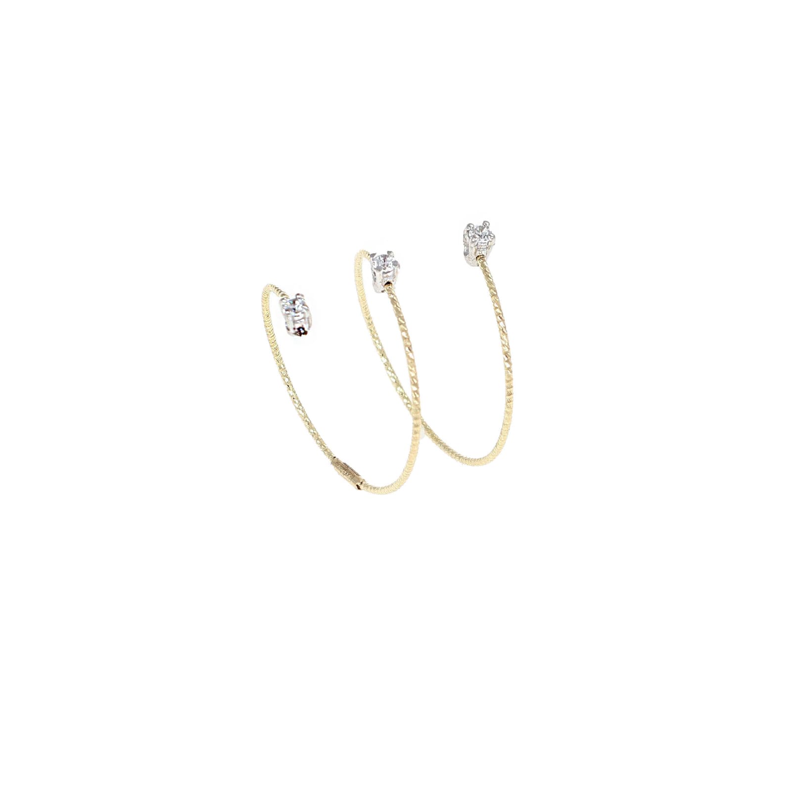 Anello donna MagicWire in oro 18kt a spirale tre diamanti