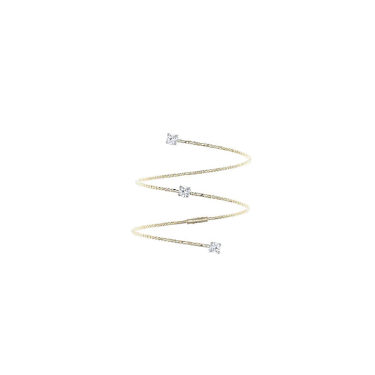 Anello donna MagicWire in oro 18kt a spirale tre diamanti 13