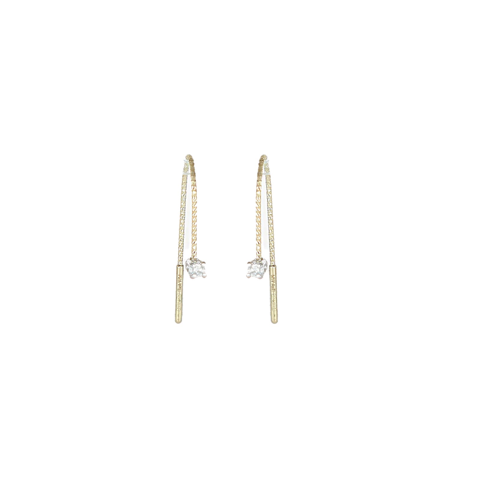 Orecchini cerchio da donna MagicWire in oro 18kt e diamanti MISURA UNICA