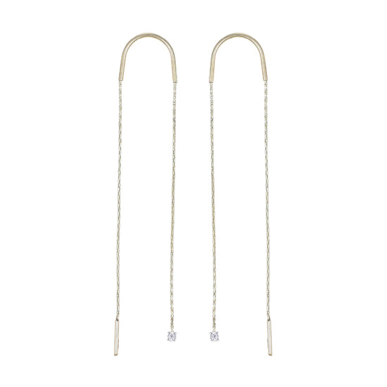 Orecchini con punto luce MagicWire oro 18kt e diamanti MISURA UNICA