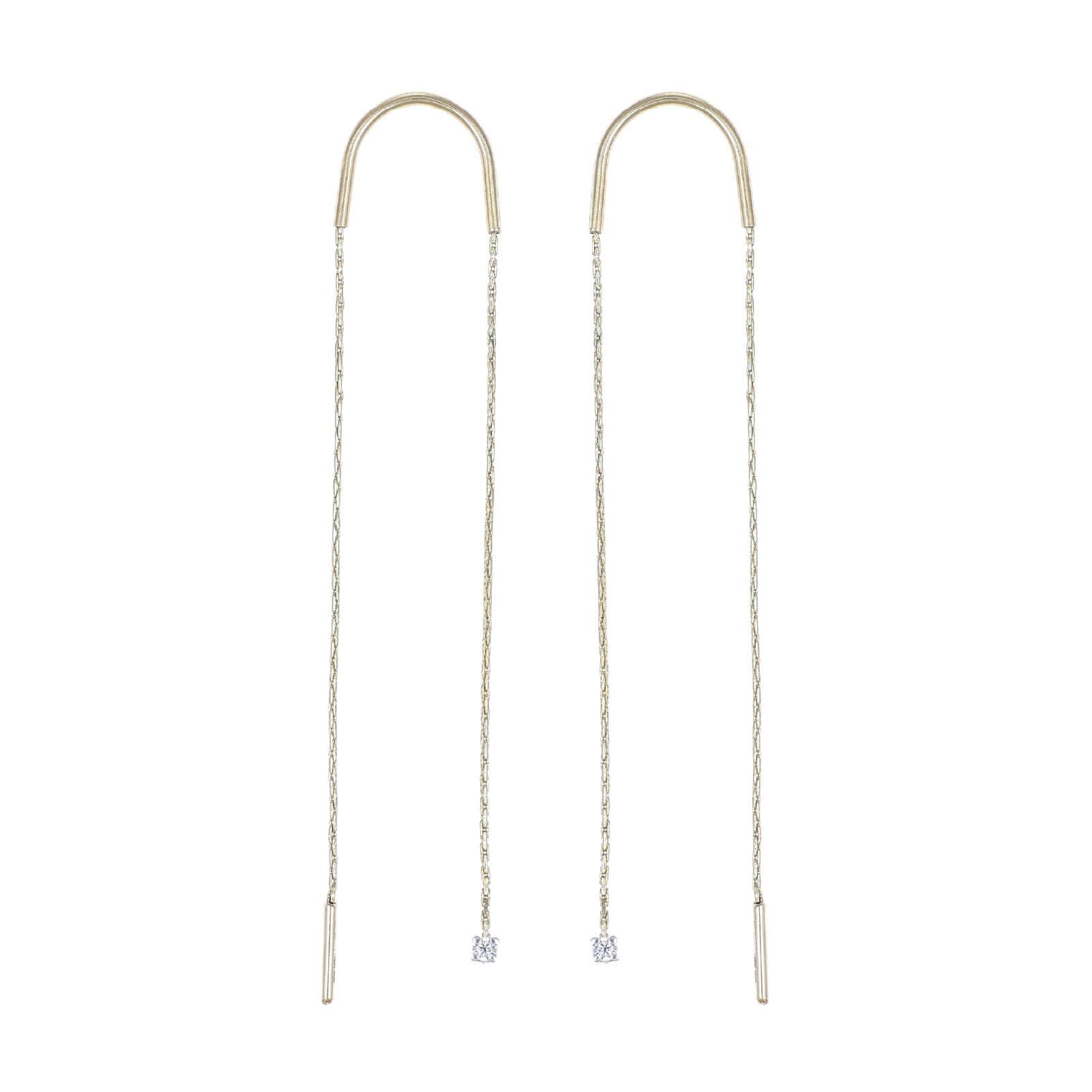 Orecchini con punto luce MagicWire oro 18kt e diamanti MISURA UNICA