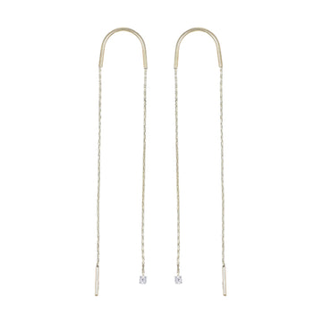 Orecchini con punto luce MagicWire oro 18kt e diamanti MISURA UNICA