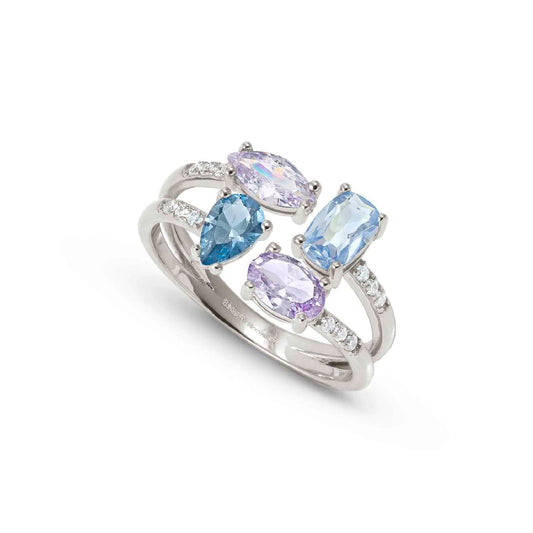 Anello regolabile Nomination Colour Wave in argento e zirconi Regolabile dalla 11 alla 15