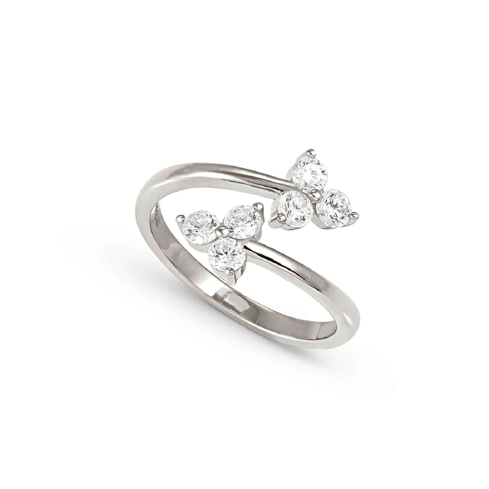 Anello contrarié Nomination Life Bouquet in argento e zirconi Regolabile dalla 11 alla 15