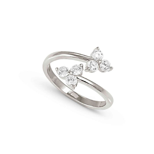Anello contrarié Nomination Life Bouquet in argento e zirconi Regolabile dalla 11 alla 15