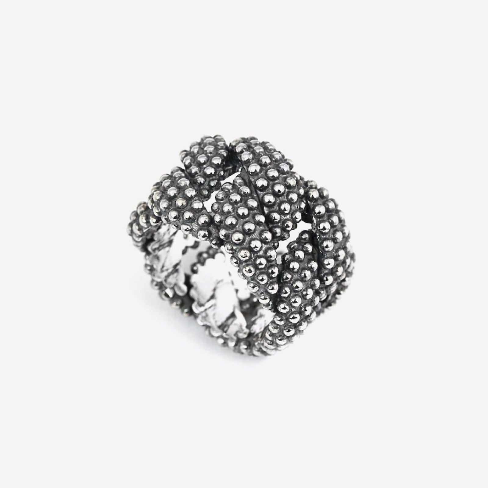 Anello Nove25 Puntinati donna argento con maglie spesse e piccole sfere N25ANE00007-2
