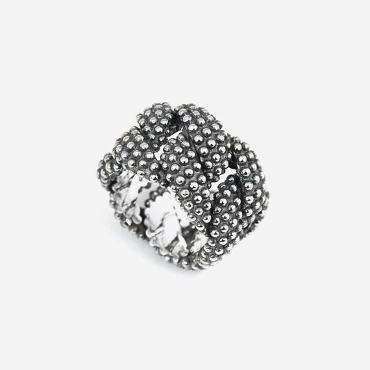 Anello Nove25 Puntinati donna argento con maglie spesse e piccole sfere N25ANE00007-2