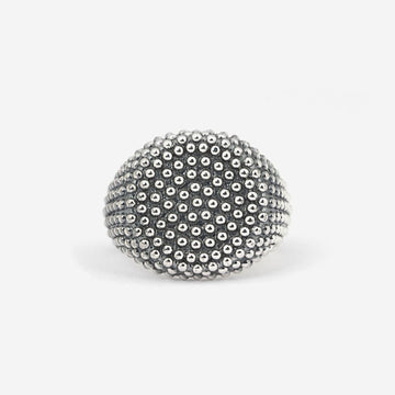 Anello chevalier tondo Nove25 Puntinati unisex in argento con sfere N25ANE00062-1