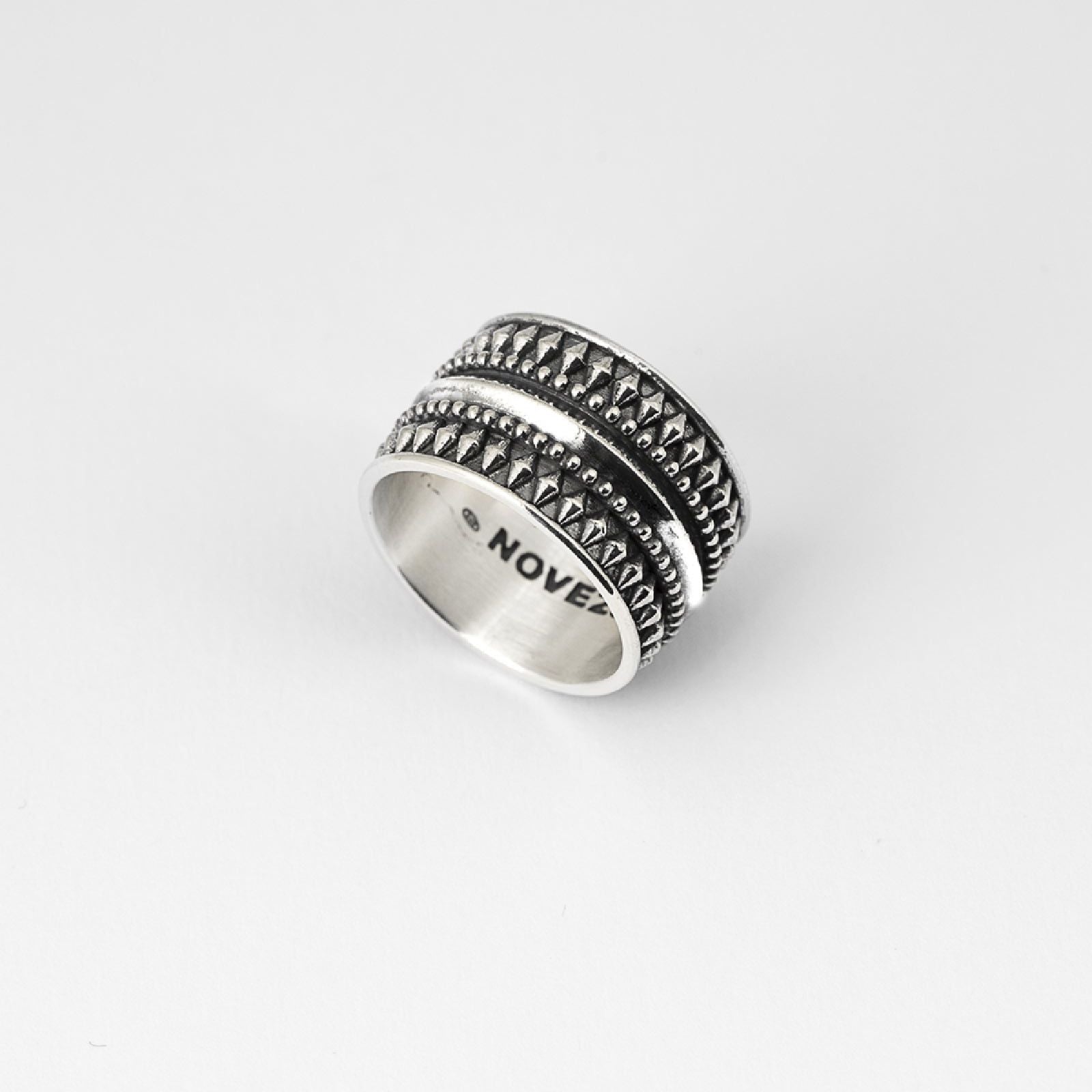 Anello fascia Nove25 Etnochic unisex in argento e disegni etnici N25ANE00127-2