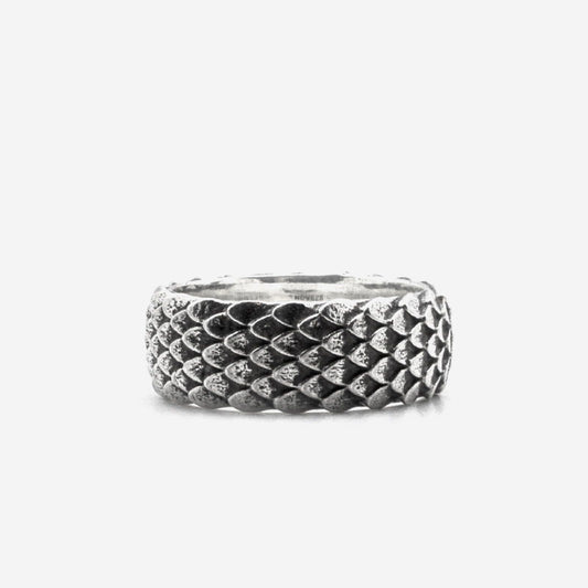 Anello fascia Nove25 Snake unisex in argento con squame serpente N25ANE00255-1