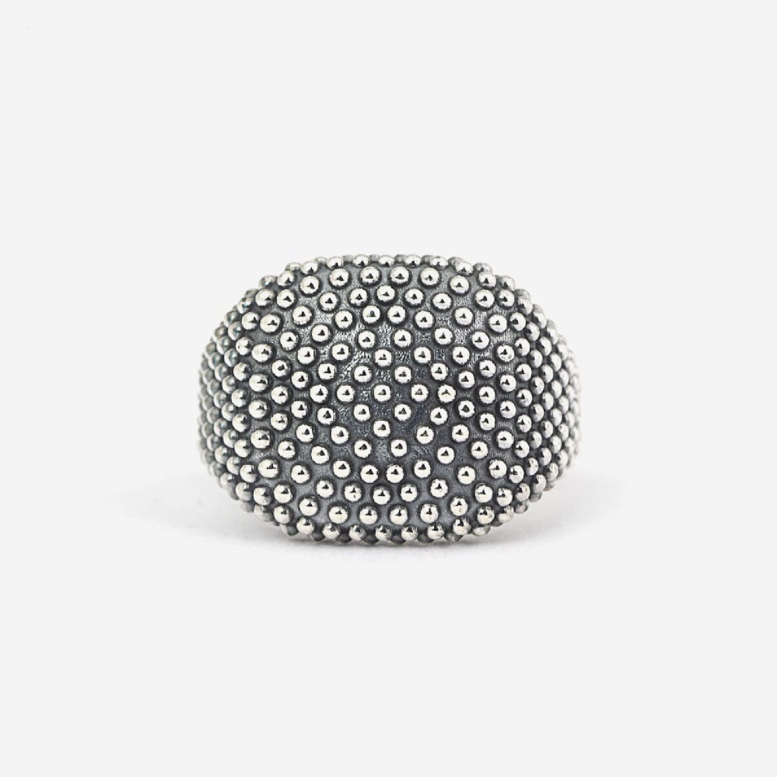 Anello quadrato chevalier mignolo Nove25 Puntinati unisex argento piccole sfere N25ANE00271-1