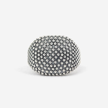 Anello quadrato chevalier mignolo Nove25 Puntinati unisex argento piccole sfere N25ANE00271-1