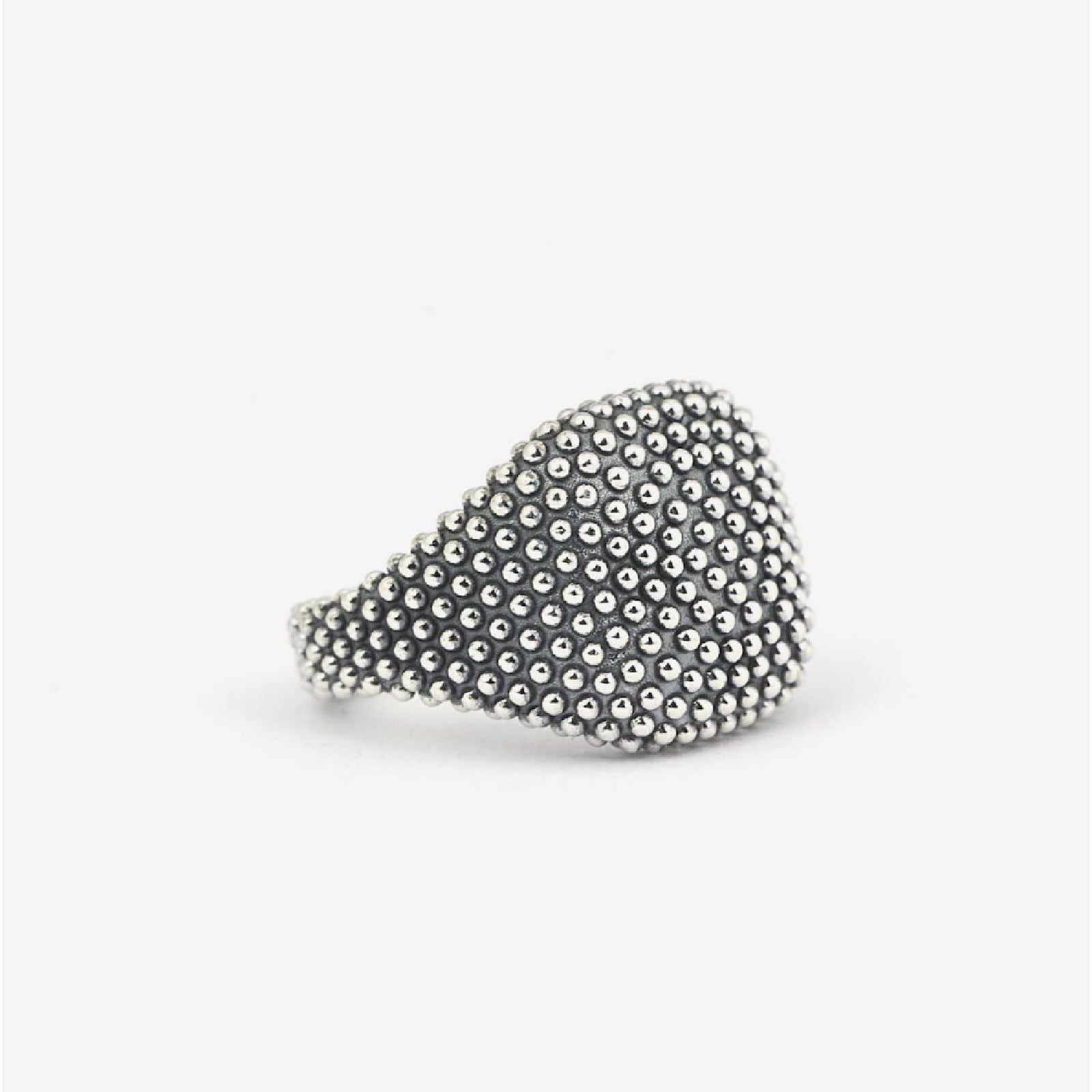 Anello quadrato chevalier mignolo Nove25 Puntinati unisex argento piccole sfere N25ANE00271-2