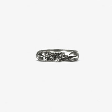 Anello fedina Nove25 Materic unisex in argento lavorato roccia N25ANE00388-1