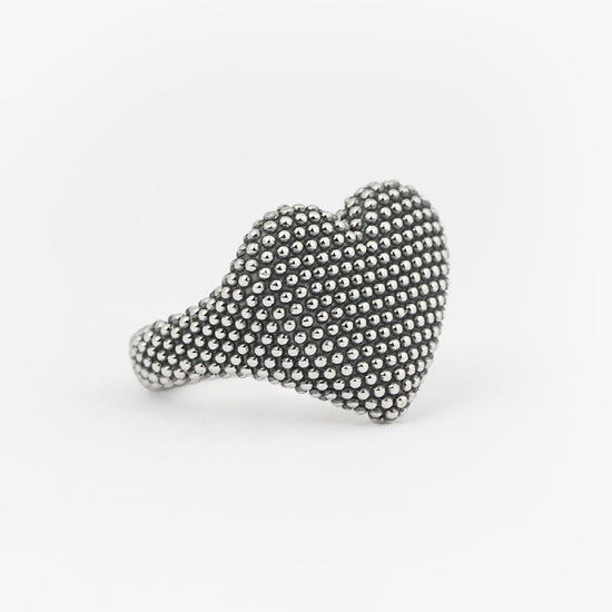 Anello donna chevalier cuore Nove25 Puntinati in argento e piccole sfere N25ANE00399-2