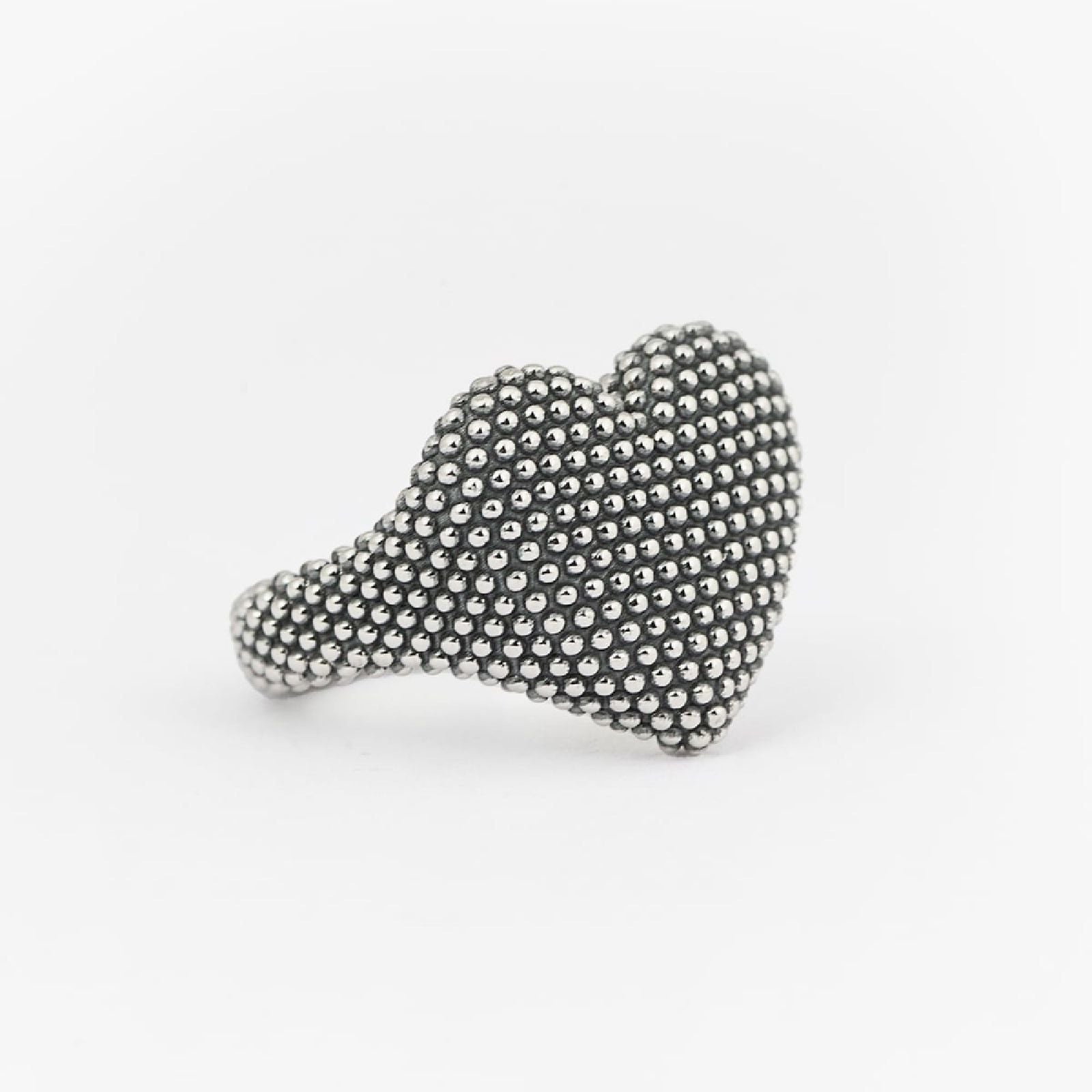 Anello donna chevalier cuore Nove25 Puntinati in argento e piccole sfere N25ANE00399-2