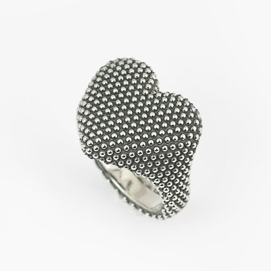 Anello donna chevalier cuore Nove25 Puntinati in argento e piccole sfere N25ANE00399-3