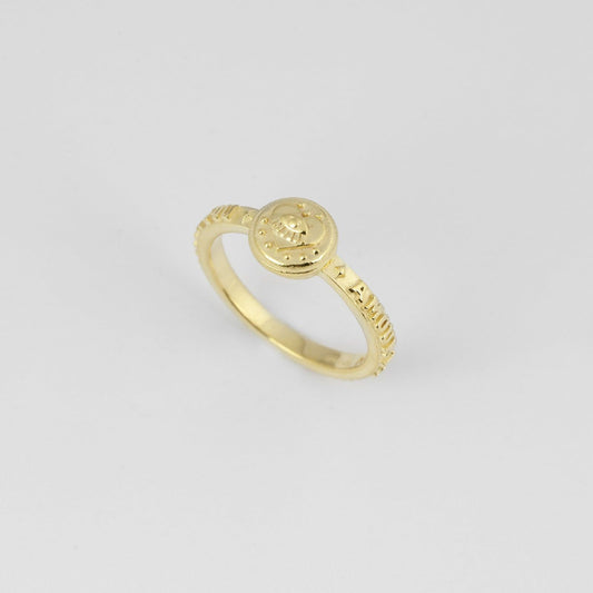 Anello fedina Nove25 Tarot donna in argento oro tarocchi e scritte N25ANE00416-2