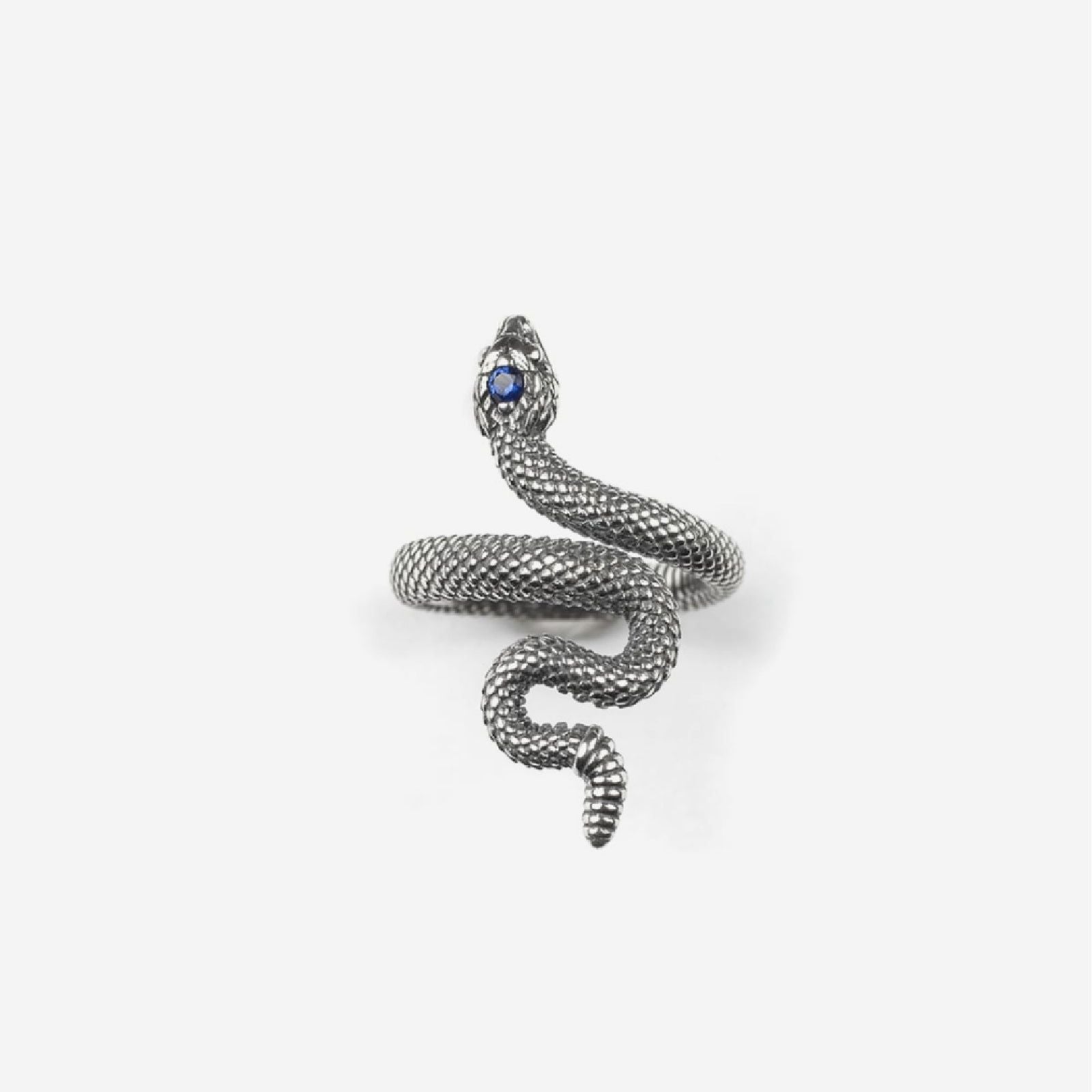 Anello Nove25 Snake unisex in argento con serpente e spinello blu N25ANE00432-1