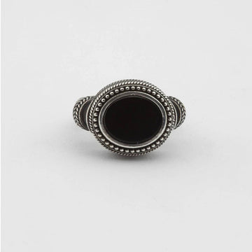 Anello chevalier ovale Nove25 Antique unisex in argento con agata N25ANE00434-1