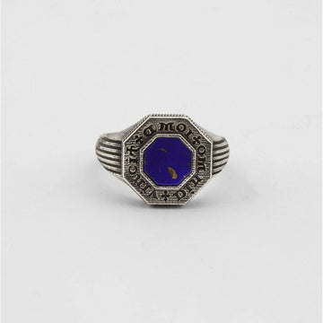 Anello chevalier ottagonale Nove25 Antique unisex in argento con lapis N25ANE00436-1