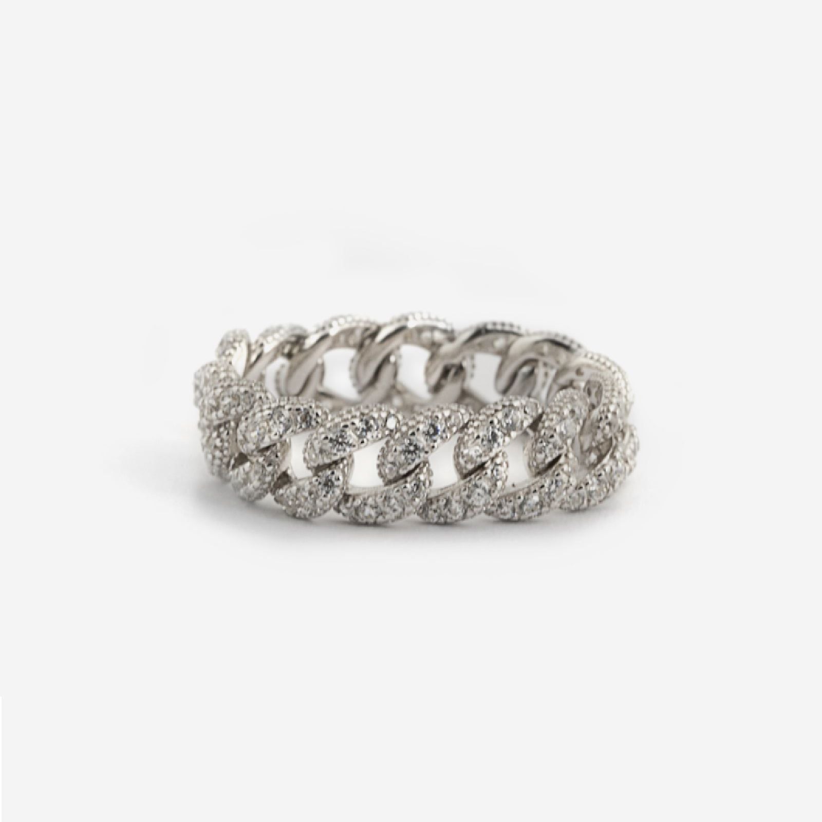 Anello catena grumetta morbida H60 Nove25 Brillanti unisex in argento zirconi N25ANE00447-1
