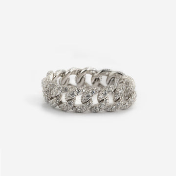 Anello catena grumetta morbida H60 Nove25 Brillanti unisex in argento zirconi N25ANE00447-1